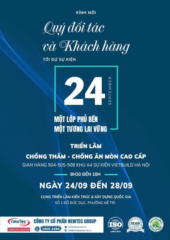 Thư mời Quý đối tác và Khách hàng ghé thăm gian hàng của Newtec Group tại VietBuild